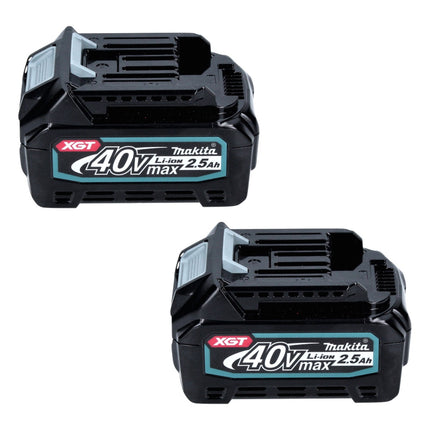 Kit di alimentazione Makita 40 V max. con 2x batteria BL 4025 2,5 Ah XGT ( 2x 191B36-3 ) + caricatore rapido DC 40 RA XGT LXT ( 191E07-8 )