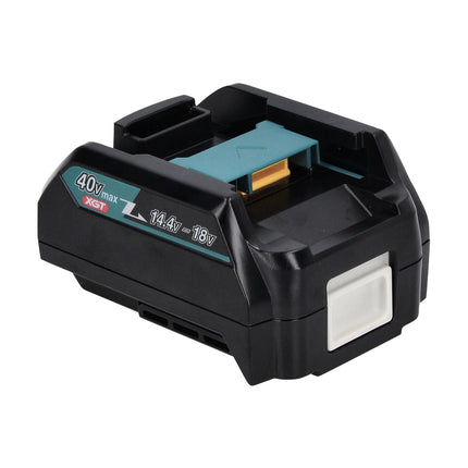 Kit alimentatore Makita 40 V max. con batteria BL 4025 2,5 Ah ( 191B36-3 ) + caricabatteria rapido DC 40 RA ( 191E07-8 ) + adattatore di ricarica ADP10 LXT su XGT 14,4 V 18 V ( 191C10-7 )