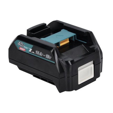 Kit alimentatore Makita 40 V max. con 4 batterie BL 4025 da 2,5 Ah (4x 191B36-3) + Caricabatterie rapido DC 40 RA ( 191E07-8 ) + Adattatore di ricarica ADP10 LXT su XGT 14,4 V 18 V ( 191C10-7 )