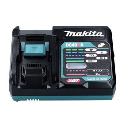 Kit alimentatore Makita 40 V max. con 4 batterie BL 4025 da 2,5 Ah (4x 191B36-3) + Caricabatterie rapido DC 40 RA ( 191E07-8 ) + Adattatore di ricarica ADP10 LXT su XGT 14,4 V 18 V ( 191C10-7 )