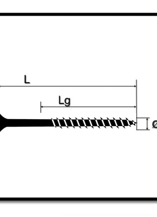 SPAX Vis pour façade 4,0 x 60mm - Acier inoxydable A2 - Filetage Partiel - Tête fraisée bombée - Torx T-STAR Plus T15 - CUT 500 pcs. (5x 0467000400603)