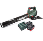 Soplador de hojas a batería Metabo LB 18 LTX BL 18 V sin escobillas + 2x baterías 10,0 Ah + cargador