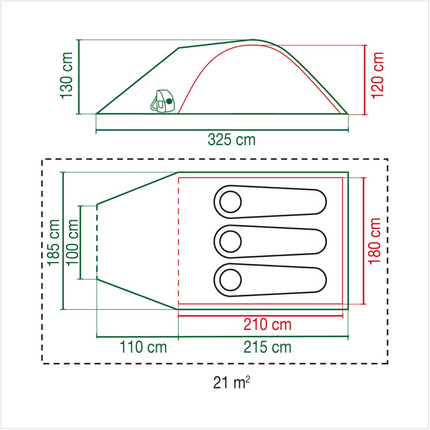 Coleman Kobuk Valley 3 Plus Kuppelzelt mit Vorzelt für 3 Personen ( 2000030280 ) Abenteuer Zelt feuerhemmend