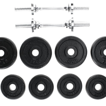 Surenkamas Svarmuo 2x 10 kg Kurzhantel Set ( YLDS09 ) 2x Kurzhantelstange + 4x 2,5 kg Gewicht + 4x 1,25 kg Gusseisen Hantelset