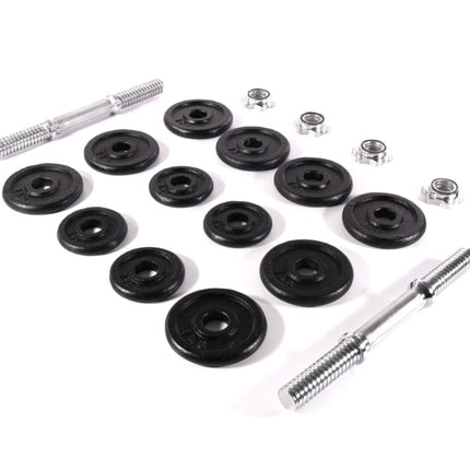 Set di manubri  ( YLDS 12 ) 2x Manubri + 4x Pesi 0,5 Kg + 8x Pesi 1,0 Kg + Chiusura a stella