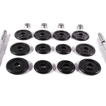 Set di manubri  ( YLDS 12 ) 2x Manubri + 4x Pesi 0,5 Kg + 8x Pesi 1,0 Kg + Chiusura a stella