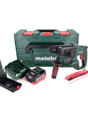 Metabo KHA 18 LTX Perforateur sans fil 18 V 2,2 J SDS Plus + 1x Batterie 5,5 Ah + Chargeur + 7 pièces P4P SDS plus + Coffret metaBOX