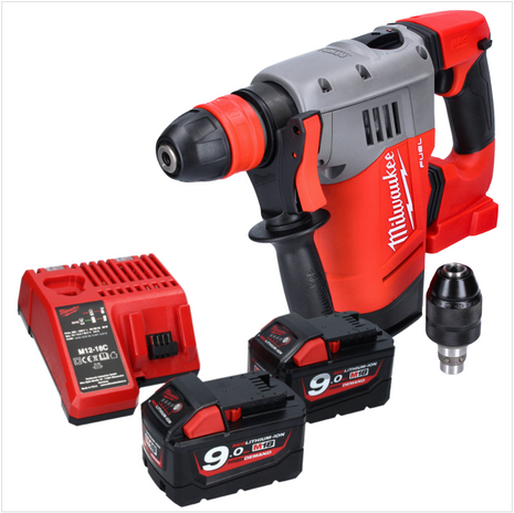 Milwaukee M18 CHPX-902C Perforateur sans fil 18 V 4.0 J SDS Plus brushless + 2x Batteries 9.0 Ah + Chargeur