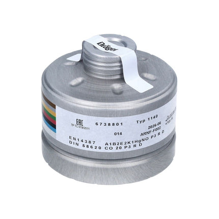 Dräger X-plore Rd40 Filtro per respiratori 2x A1B2E2K1 Hg CO NO-P3 RD ( 2x 6738801 ) EN148-1 per maschere X-plore 6000 / X-plore 4000