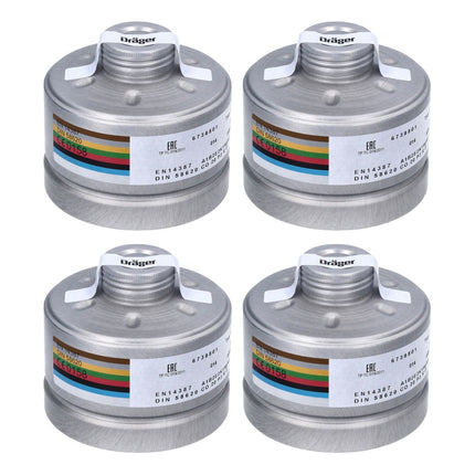 Dräger X-plore Rd40 Filtro per respiratori 4x A1B2E2K1 Hg CO NO-P3 RD ( 4x 6738801 ) EN148-1 per maschere X-plore 6000 / X-plore 4000