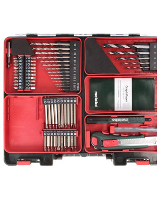 Metabo PowerMaxx BS Basic Set taladro atornillador a batería 10,8 V 34 Nm + 2 baterías 2,0 Ah + cargador + juego de brocas de 64 piezas + maletín (600080880)