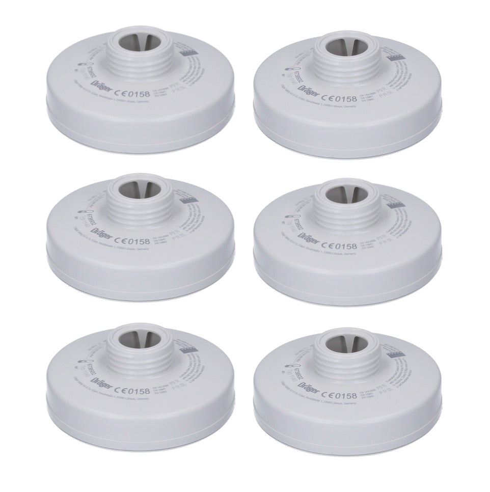 Dräger Rd40 Filtro per particelle P3 R / 6 pezzi ( 6x 6738932 ) - per maschere X-plore 6000 e semimaschere X-plore 4000