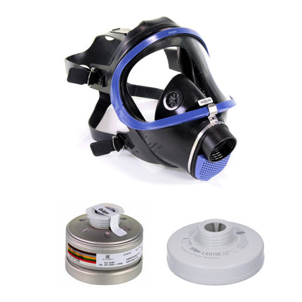 Dräger X-plore 6300 Atemschutzvollmaske ( R55800 ) EN 148-1 / EN 136 Klasse 2 + X-plore Rd40 Atemschutzfilter A2B2E2K2 Hg P3 R D ( 6738797 ) + Rd40 Partikel Filter P3 R ( 6738932 )