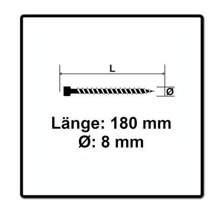 SPAX IN.FORCE Schraube 8,0 x 180 mm 100 Stk. ( 2x 1221010801805 ) Torx T-STAR Plus T40 Vollgewinde Zylinderkopf WIROX CUT Bohrspitze