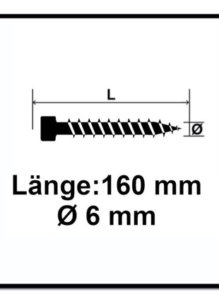 SPAX IN.FORCE Schraube 6,0 x 160 mm 200 Stk. ( 2x 1211010601605 ) Torx T-STAR Plus T30 Vollgewinde Zylinderkopf WIROX 4CUT Bohrspitze