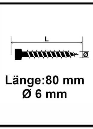 SPAX IN.FORCE Schraube 6,0 x 80 mm 400 Stk. ( 2x 1211010600805 ) Torx T-STAR Plus T30 Vollgewinde Zylinderkopf WIROX 4CUT Bohrspitze