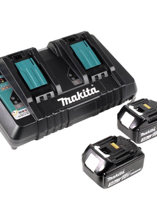 Makita DLM 432 PF2 Tondeuse à gazon sans fil 36 V ( 2x 18 V ) 43 cm sans balais + 2x batterie 3,0 Ah + double chargeur