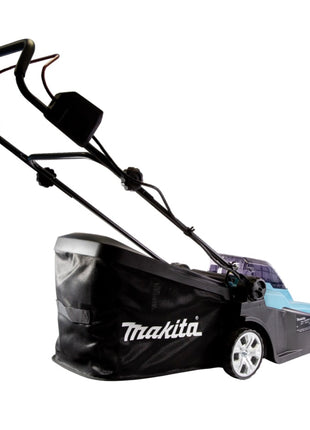 Cortacésped a batería Makita DLM 432 PT2 36 V (2x 18 V) 43 cm sin escobillas + 2x batería 5,0 Ah + cargador doble