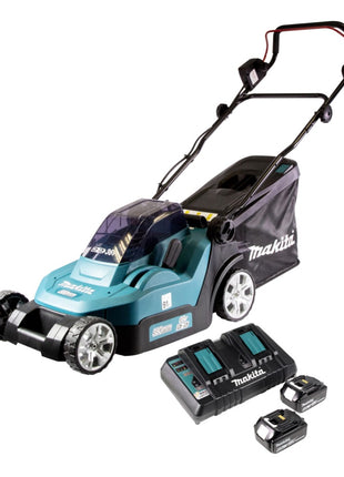 Makita DLM 432 PG2 Akku Rasenmäher 36 V ( 2x 18 V ) 43 cm Brushless + 2x Akku 6,0 Ah + Doppel Ladegerät