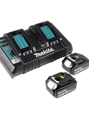 Makita DLM 432 PG2 Akku Rasenmäher 36 V ( 2x 18 V ) 43 cm Brushless + 2x Akku 6,0 Ah + Doppel Ladegerät