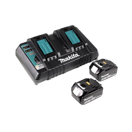 Makita DLM 382 PM2 Rasaerba a batteria 36V ( 2x 18V ) / 38 cm / 40 l + 2x Batterie 4,0 Ah + Caricabatterie doppio