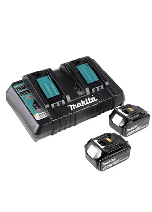 Makita DLM 382 PG2 Kosiarka akumulatorowa 36 V ( 2x 18 V ) 38 cm 40 l + 2x akumulator 6,0 Ah + podwójna ładowarka