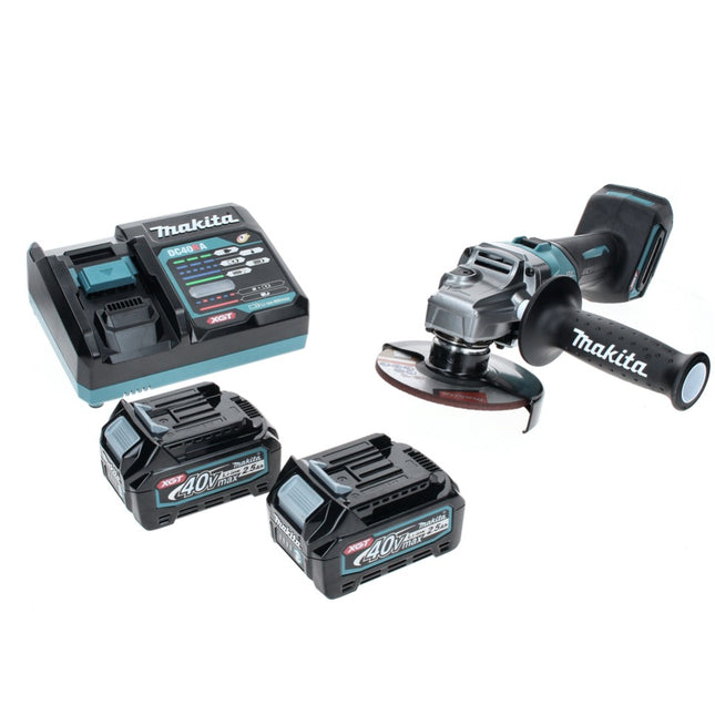Makita GA 005 GD2 Smerigliatrice angolare a batteria 40 V max. 125 mm Brushless XGT + 2 batterie ricaricabili 2,5 Ah + caricabatterie