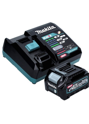 Amoladora angular a batería Makita GA 005 GD101 40 V máx. 125 mm sin escobillas XGT + 1x batería 2,5 Ah + cargador + campana de aspiración + Makpac