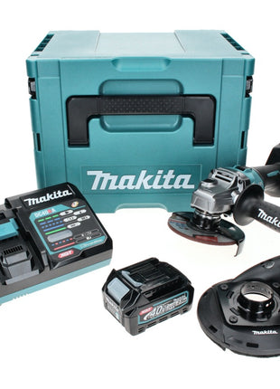 Makita GA 005 GD101 Akku Winkelschleifer 40 V max. 125 mm Brushless  XGT + 1x Akku 2,5 Ah + Ladegerät + Absaughaube + Makpac