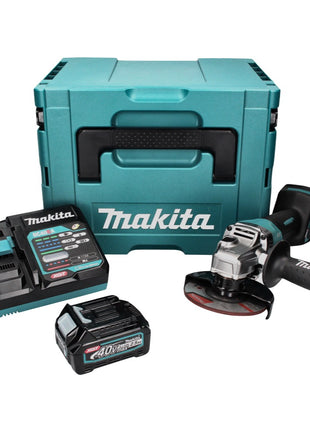 Amoladora angular a batería Makita GA 013 GD101 40 V máx. 125 mm sin escobillas XGT + 1x batería 2,5 Ah + cargador + Makpac