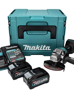 Makita GA 013 GM201 Akku Winkelschleifer 40 V max. 125 mm Brushless  XGT + 2x Akku 4,0 Ah + Ladegerät + Makpac