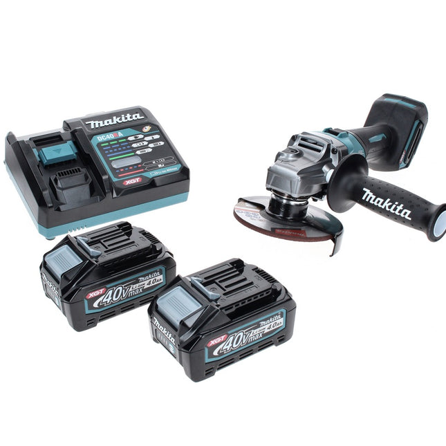Makita GA 008 GM2 Akku Winkelschleifer 40 V max. 125 mm Brushless  XGT + 2x Akku 4,0 Ah + Ladegerät
