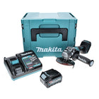 Amoladora angular a batería Makita GA 008 GD101 40 V máx. 125 mm sin escobillas XGT + 1x batería 2,5 Ah + cargador + Makpac