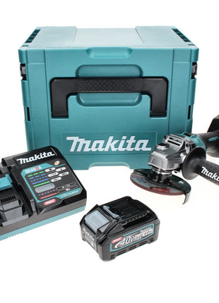 Amoladora angular a batería Makita GA 008 GM101 40 V máx. 125 mm sin escobillas XGT + 1x batería 4,0 Ah + cargador + Makpac