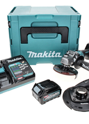 Makita GA 008 GD101 Akku Winkelschleifer 40 V max. 125 mm Brushless  XGT + 1x Akku 2,5 Ah + Ladegerät + Absaughaube + Makpac