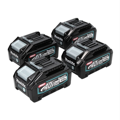 Makita Set de batteries: 4x BL4040 Batteries 4,0 Ah 40V max. - XGT Li-Ion - Classe de protection IP64 - avec Indicateur LED (4x 191B26-6)