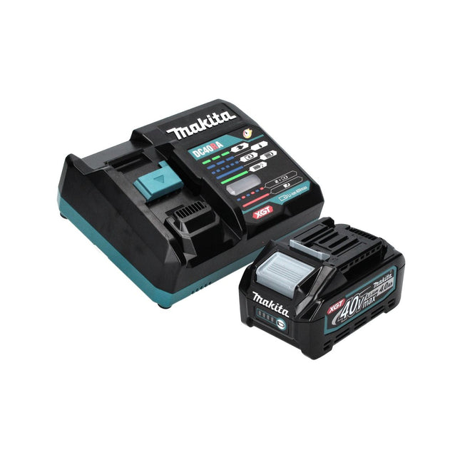 Kit di alimentazione Makita 40 V max. con batteria BL 4040 4,0 Ah XGT ( 191B26-6 ) + caricatore rapido DC 40 RA XGT LXT ( 191E07-8 )