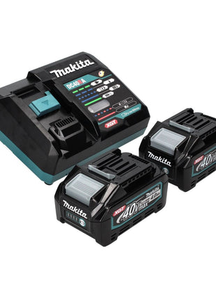 Makita Kit de démarrage batterie 40 V max + 2x Batteries BL 4040 4,0 Ah XGT (2x 191B26-6) + Chargeur (191E07-8)