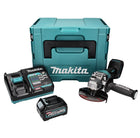 Makita GA 016 GD101 Meuleuse d'angle sans fil 40 V maxi 125 mm brushless XGT + 1x Batterie 2,5 Ah + Chargeur + Makpac