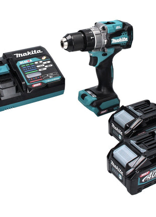 Makita HP 001 GM2 40 V maxi Perceuse-visseuse à percussion sans fil 140 Nm XGT Brushless + 2x Batteries 4,0 Ah + Chargeur