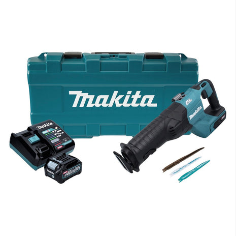 Scie alternative à batterie Makita JR 001 GD101 40 V max. Scie sabre sans balais XGT + 1x batterie 2,5 Ah + chargeur + coffret