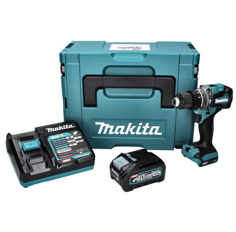 Taladro percutor a batería Makita HP 001 GM101 40 V máx. 140 Nm XGT Brushless + 1x batería 4,0 Ah + cargador + Makpac