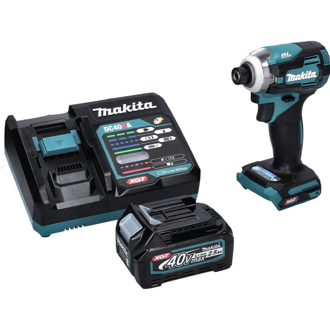 Makita TD 001 GD1 Akku Schlagschrauber 40 V 220 Nm 1/4" XGT Brushless + 1x Akku 2,5 Ah + Ladegerät