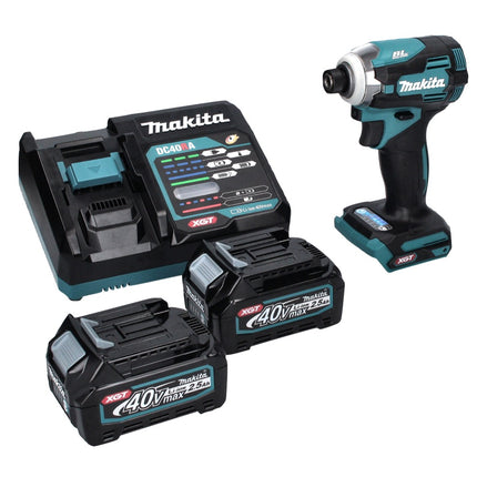 Makita TD 001 GD2 Akku Schlagschrauber 40 V 220 Nm 1/4" XGT Brushless + 2x Akku 2,5 Ah + Ladegerät