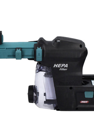 Makita HR 004 GZ01 marteau combiné à batterie 40 V max. 2,8 J SDS plus XGT Brushless + aspiration de poussière DX 14 + Makpac - sans batterie, sans chargeur