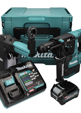 Makita HR 004 GD 101 martillo combinado a batería 40 V máx. 2,8 J SDS plus XGT Brushless + aspiración de polvo DX 14 + 1x batería 2,5 Ah + cargador + Makpac