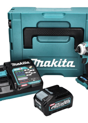 Makita TD001GM101 Visseuse à percusion sans fil 220Nm 40V 1/4" XGT Brushless + 1x Batterie 4,0Ah + Chargeur + Coffret Makpac