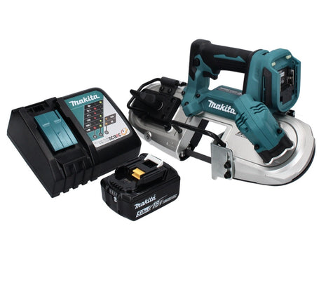 Makita DPB 183 RT1 cordless band saw 18 V 66 mm brushless + 1x battery 5.0 Ah + charger