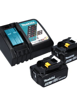 Makita DPB 183 RT Akku Bandsäge 18 V 66 mm Brushless + 2x Akku 5,0 Ah + Ladegerät