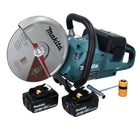 Makita DCE 090 M2X1 amoladora de corte a batería 36 V (2x 18 V) 230 mm sin escobillas + 2x batería 4,0 Ah - sin cargador